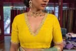 pure silk hand embroidery blouse  / saree maggam yellow blouse /yellow blouse/ hand embroidered blouse / ready made blouse zardosi/voggish
