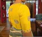 pure silk hand embroidery blouse  / saree maggam yellow blouse /yellow blouse/ hand embroidered blouse / ready made blouse zardosi/voggish