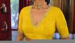 pure silk hand embroidery blouse  / saree maggam yellow blouse /yellow blouse/ hand embroidered blouse / ready made blouse zardosi/voggish