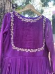 Hand embroidered Anarkali dress/purple anarkali suit set/purple hand work anarkali USA/Indian dresses/purple full sleeves embroidered Anarka