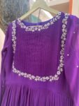 Hand embroidered Anarkali dress/purple anarkali suit set/purple hand work anarkali USA/Indian dresses/purple full sleeves embroidered Anarka