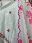 Anarkali with floral dupatta/anarkali suit set/ice blue anarkali/summer anarkali dupatta USA/floral embroidery dupatta/ Indian summer kurta