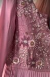 Anarkali suit usa/pink anarkali kurta full sleeve/pink sleeve anarkali/onion pink anarkali/heavy hand embroidered anarkali with dupatta usa