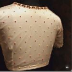 pure silk hand embroidery blouse/cream maggam blouse/pure raw silk zardosi blouse / hand embroidered blouse/cream designer ready made blouse