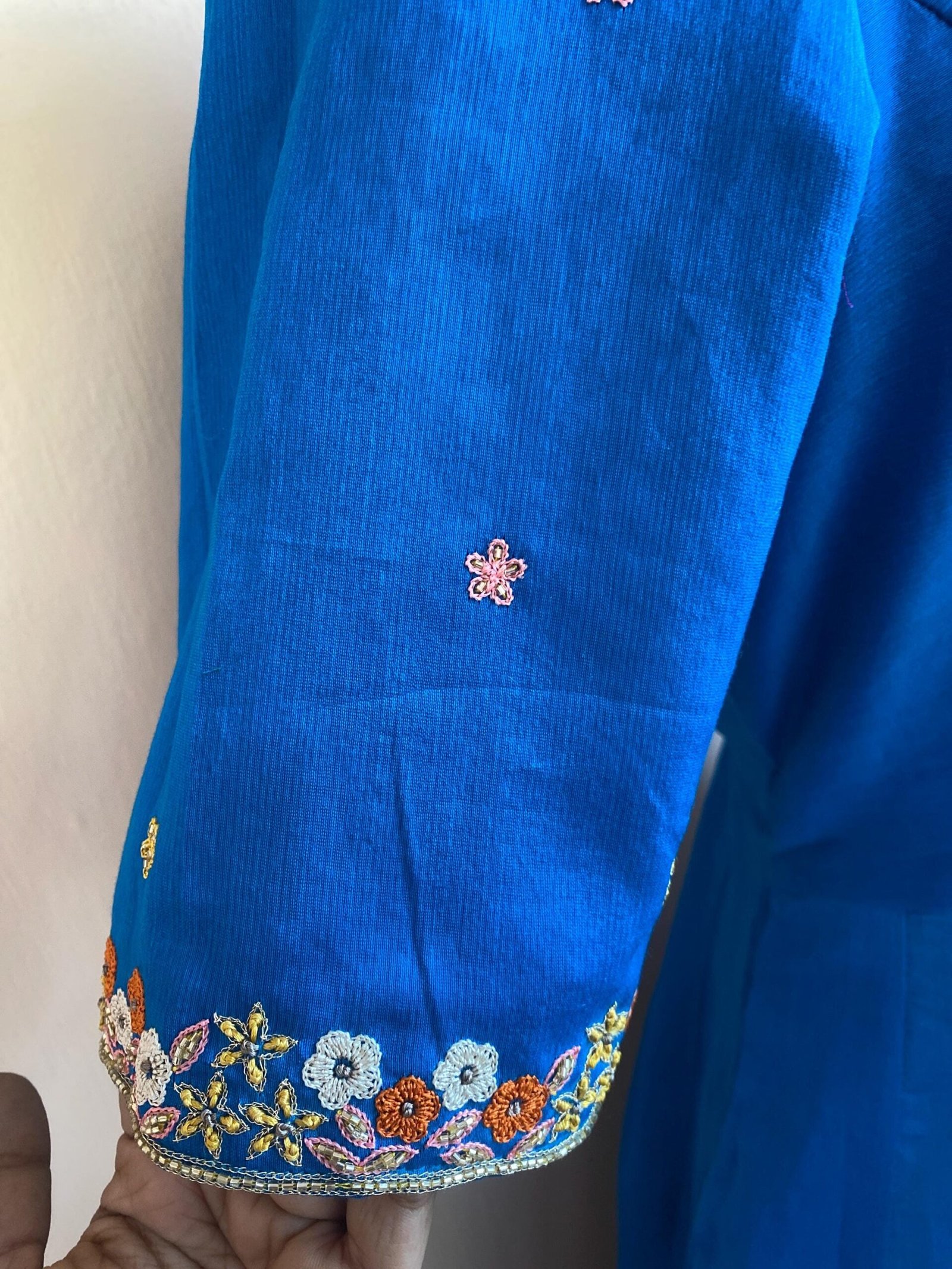 Anarkali with floral dupatta/blue anarkali suit set/anarkali dupatta USA/blue floral embroidery dupatta/ Indian dresses/blue floral anarkali