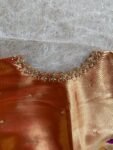 pure silk hand embroidery blouse/elbow sleeve maggam blouse/paithani zardosi blouse/hand embroidered blouse/red Paithani ready made blouse