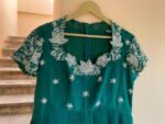 Green Anarkali suit usa/hand embroidery anarkali kurta/green collar anarkali dress/sea green anarkali/Indian dresses/green chiffon anarkali
