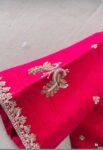 Pink pure silk hand embroidery blouse/readymade maggam blouse/pink saree blouse/ hand embroidered blouse /ready made handmade blouse zardosi