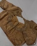 pure silk gold hand work blouse /gold stripes maggam blouse /pure tissue silk zardosi blouse / hand embroidered blouse /ready made blouse