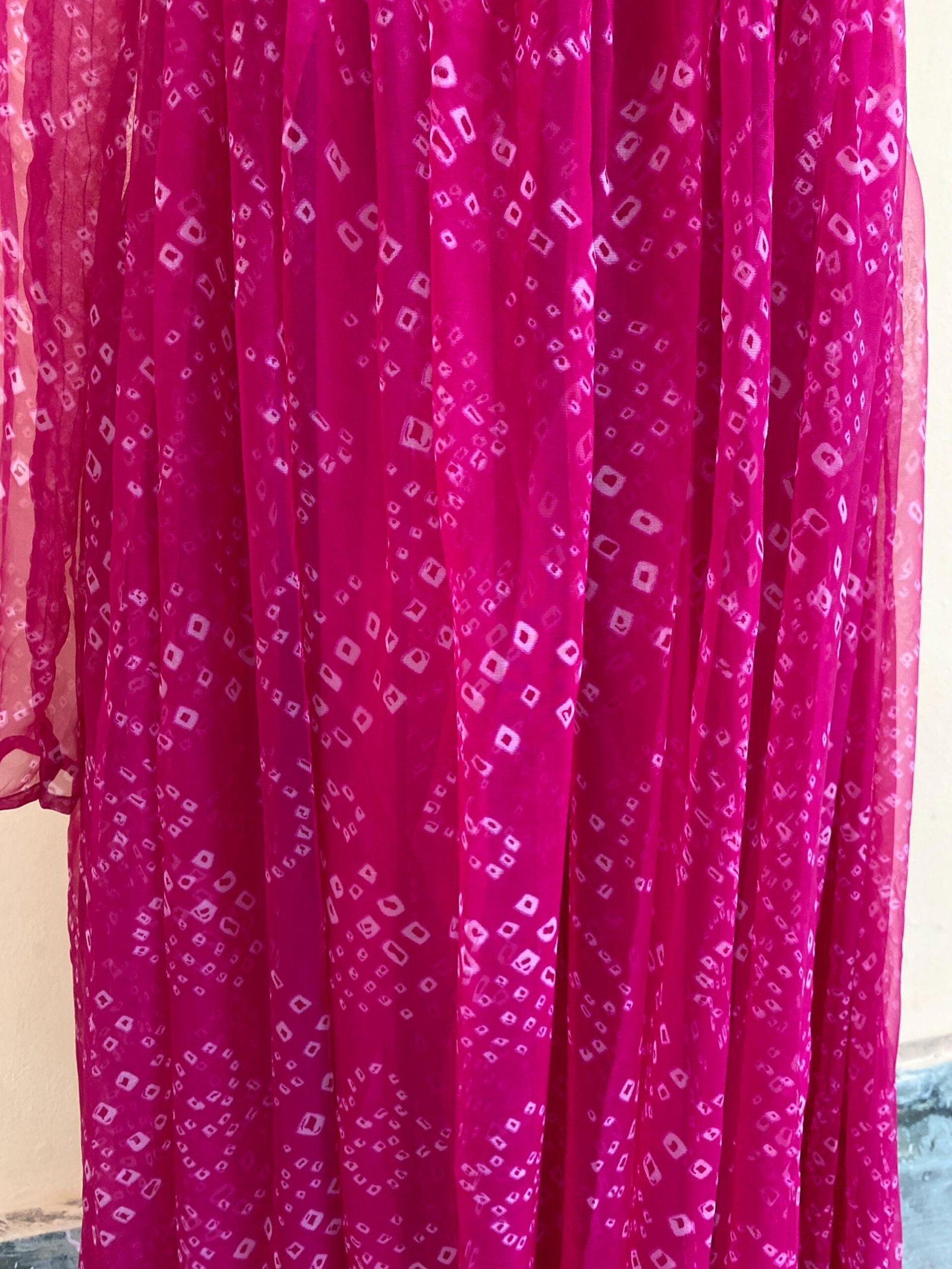 pink bandhani Anarkali/pink anarkali suit set/pure silk anarkali dress USA /designer Indian long gown/womens long gown/pink bandhani kurta