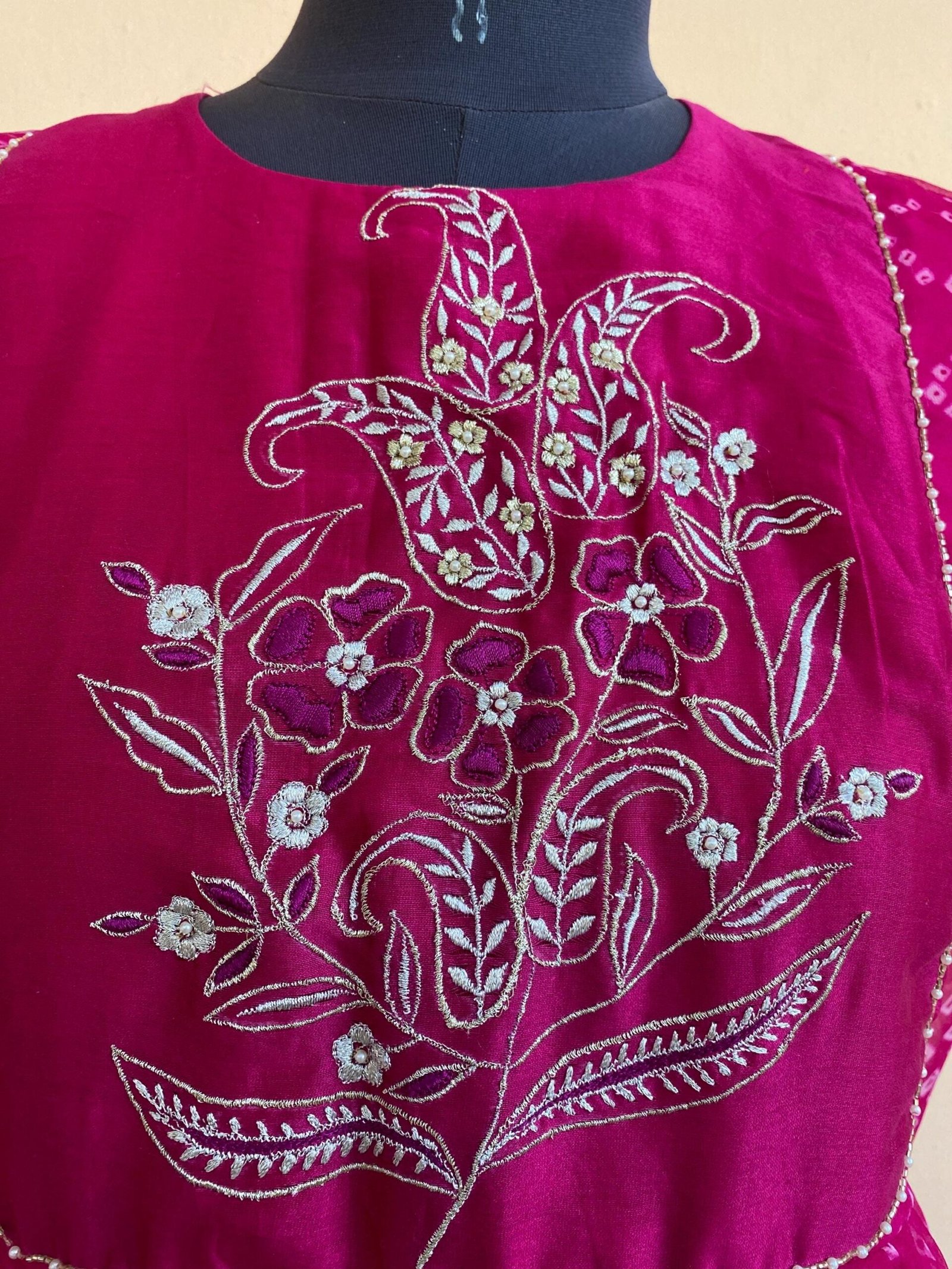 pink bandhani Anarkali/pink anarkali suit set/pure silk anarkali dress USA /designer Indian long gown/womens long gown/pink bandhani kurta