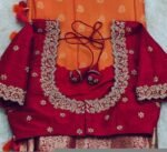pure silk hand embroidery bridal blouse/ maggam blouse/red simple zardosi blouse/red hand embroidered blouse/heavy embroidery wedding blouse