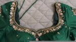 pure silk hand embroidery blouse/saree maggam blouse/green zardosi blouse usa/hand embroidered moderblouse/green ready made blouse zardosi
