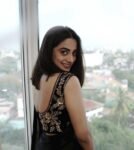 Black crepe silk saree with hand embroidered blouse/black saree with sleeveless heavy handwork blouse|sarees USA |black cocktail saree usa
