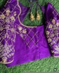 pure silk hand embroidery blouse/saree maggam blouse/purple zardosi blouse usa/hand embroidered moderblouse/purple ready made blouse zardosi