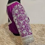 pure silk hand embroidery blouse/magenta pink maggam blouse/purple zardosi blouse/wedding hand embroidered blouse/bridal ready made blouse