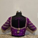 pure silk hand embroidery blouse/purple heavy maggam blouse/purple zardosi blouse/wedding hand embroidered blouse/bridal ready made blouse