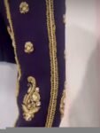 Purple hand embroidery blouse/saree maggam blouse/pure silk zardosi blouse/purple hand embroidered blouse/purple maggam full sleeve blouse