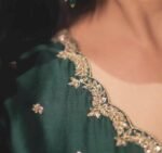 Hand embroidered green Anarkali/festive anarkali suit with dupatta/ green designer anarkali gown USA/green anarkali/Zardosi hand work dress