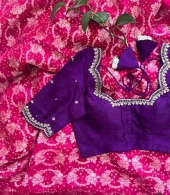 pure silk hand embroidery blouse/ saree maggam blouse/purple zardosi blouse hand embroidered moderblouse/ ready made blouse zardosi