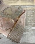 Blush Pink Velvet Saree Blouse: Hand Embroidered Zardosi Maggam Work,pure velvet blouse,blush velvet blouse,handwork blouse,Pastel velvet us