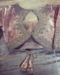 Blush Pink Velvet Saree Blouse: Hand Embroidered Zardosi Maggam Work,pure velvet blouse,blush velvet blouse,handwork blouse,Pastel velvet us