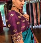 pure silk hand embroidery blouse/saree maggam blouse/dark pink zardosi blouse/hand embroidered blouse/plum color ready made blouse zardosi