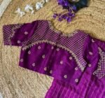 pure silk hand embroidery blouse/saree maggam blouse/purple zardosi blouse usa/hand embroidered moderblouse/purple ready made blouse zardosi