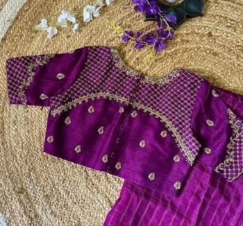 pure silk hand embroidery blouse/saree maggam blouse/purple zardosi blouse usa/hand embroidered moderblouse/purple ready made blouse zardosi