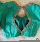 pure silk hand embroidery blouse/saree maggam blouse/ zardosi blouse/turquoise green embroidered blouse/sea green ready made blouse zardosi