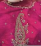 pure silk hand embroidery blouse/saree maggam blouse/hot pink zardosi blouse/hand embroidered blouse /magenta pink ready made blouse zardosi