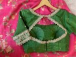 pure silk hand embroidery blouse/saree maggam blouse/green zardosi blouse/hand embroidered moderblouse/green ready made blouse zardosi usa