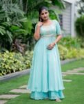Anarkali suit usa /blue anarkali kurta set/orange sharara embroidered anarkali/Wedding outfit/blue handwork anarkali/blue kurta sharara set