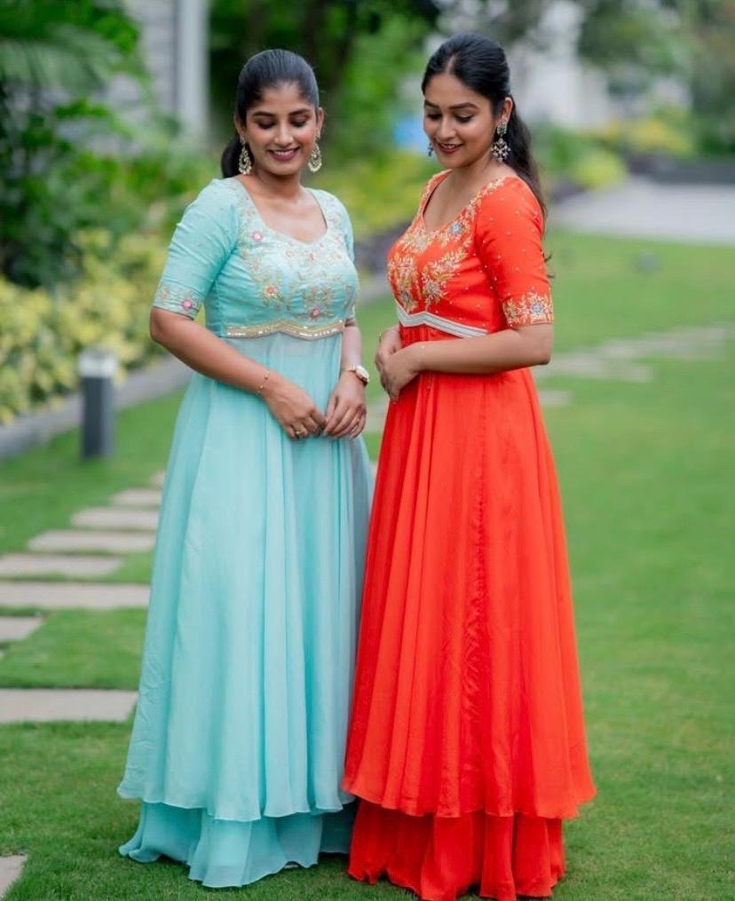 Anarkali suit usa /blue anarkali kurta set/orange sharara embroidered anarkali/Wedding outfit/blue handwork anarkali/blue kurta sharara set
