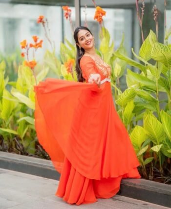 Anarkali suit usa/anarkali sharara kurta/orange  sharara embroidered anarkali/Wedding outfit/blue sharara anarkali/orange kurta sharara set