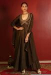 Hand embroidered green Anarkali/festive anarkali suit with dupatta/green designer anarkali gown USA/green anarkali/Zardosi hand work dress