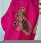 Pink pure silk hand embroidery blouse/readymade maggam blouse/pink saree blouse/ hand embroidered blouse /ready made handmade blouse zardosi