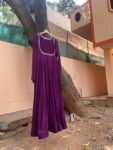 Hand embroidered Anarkali dress/purple anarkali suit set/purple hand work anarkali USA/Indian dresses/purple full sleeves embroidered Anarka
