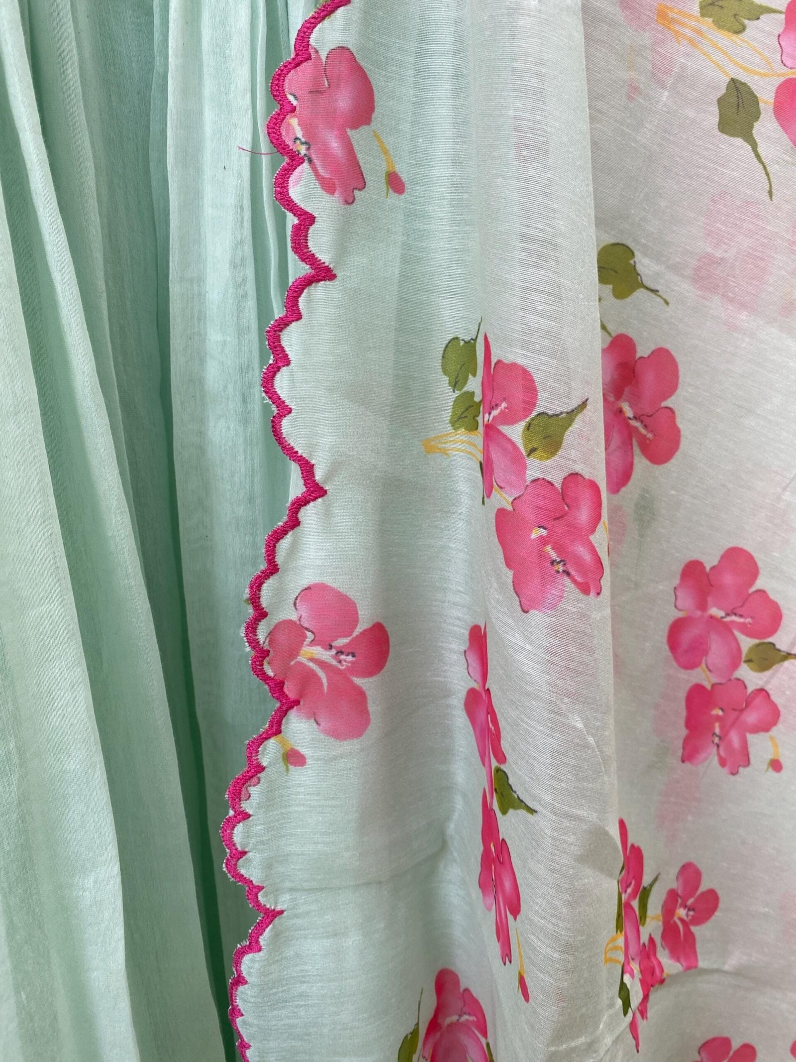 Anarkali with floral dupatta/anarkali suit set/ice blue anarkali/summer anarkali dupatta USA/floral embroidery dupatta/ Indian summer kurta