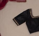 pure velvet hand embroidery blouse /modern saree maggam blouse/black zardosi blouse / hand embroidered blouse/black velvet ready made blouse