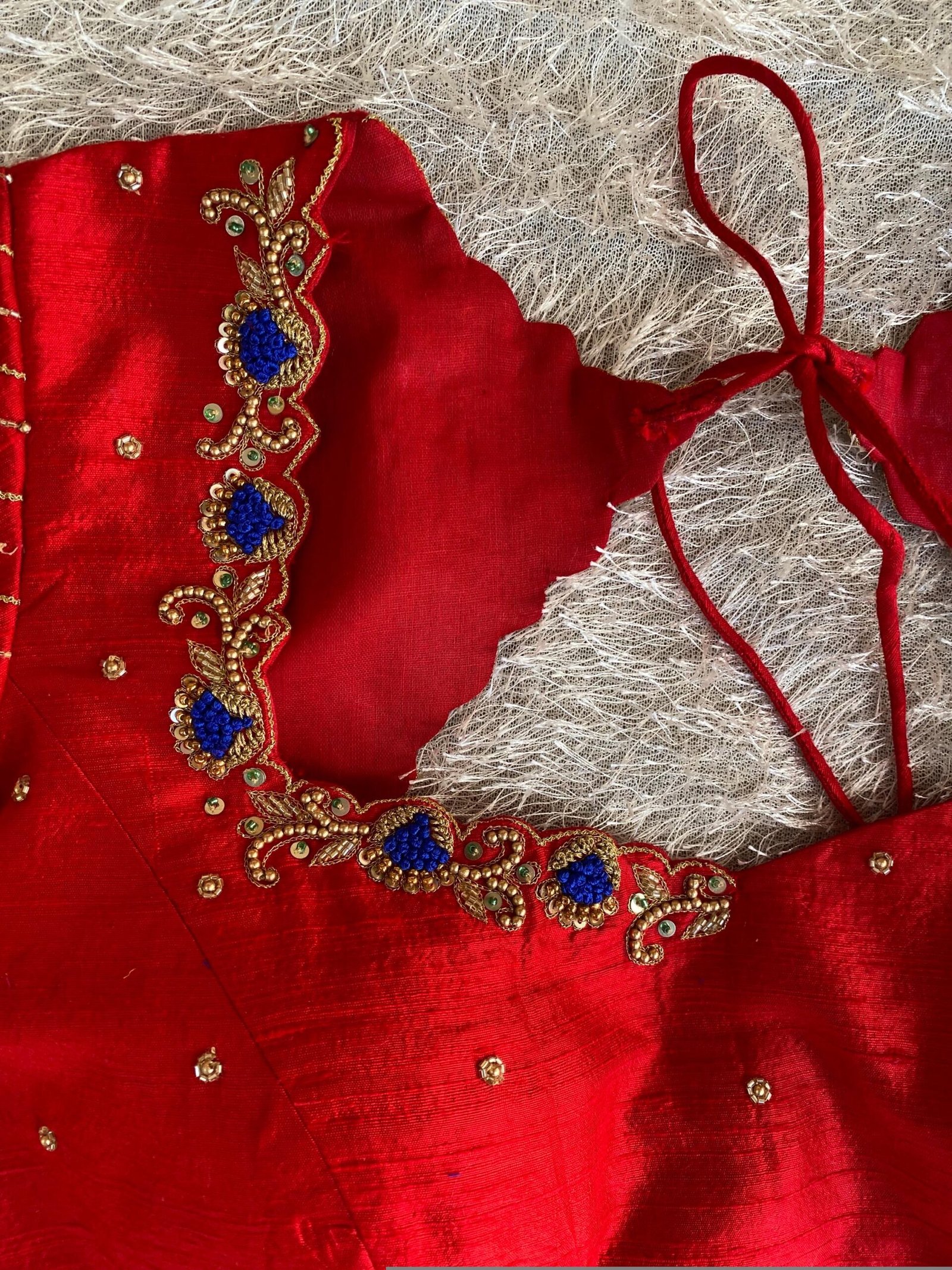 pure silk red hand embroidery blouse/saree maggam blouse/raw silk zardosi blouse/pure red hand embroidered blouse/ready made red blouse usa