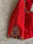 pure silk red hand embroidery blouse/saree maggam blouse/raw silk zardosi blouse/pure red hand embroidered blouse/ready made red blouse usa