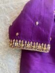 pure silk hand embroidery blouse/saree maggam blouse/purple zardosi blouse usa/hand embroidered moderblouse/ready made blouse zardosi usa