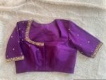 pure silk hand embroidery blouse/saree maggam blouse/purple zardosi blouse usa/hand embroidered moderblouse/ready made blouse zardosi usa
