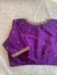 pure silk hand embroidery blouse/saree maggam blouse/purple zardosi blouse usa/hand embroidered moderblouse/ready made blouse zardosi usa