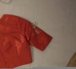 Orange silk hand embroidery blouse/orange saree maggam blouse/orange saree blouse/simplehand embroidered blouse/orange ready made blouse zar