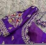 pure silk hand embroidery blouse/ saree maggam blouse/purple zardosi blouse usa/hand embroidered moderblouse/ ready made blouse zardosi usa