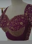 Pure Silk Hand Embroidered Blouse: Magenta Pink Zardosi Maggam