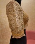 pure silk hand embroidery wedding blouse/saree maggam blouse/beige zardosi blouse/golden bridal blouse /ready made hand embroidered blouse