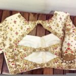 Cream Raw Silk Blouse: Hand Embroidered Zardosi Maggam Work